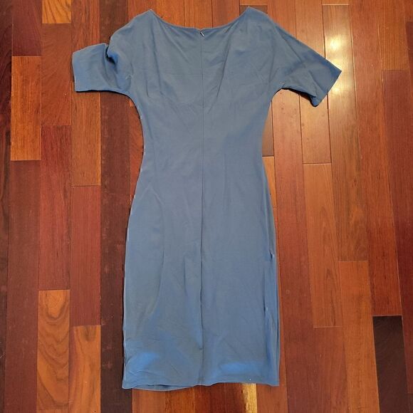 Midi Jersey Dress MaxMara Weekend with Rouched Detail and Zip Back size L - Picture 5 of 7
